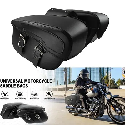 $129.99 • Buy Black Side Saddle Bags Saddlebags For Yamaha V Star 650 950 1100 1300 Motorcycle