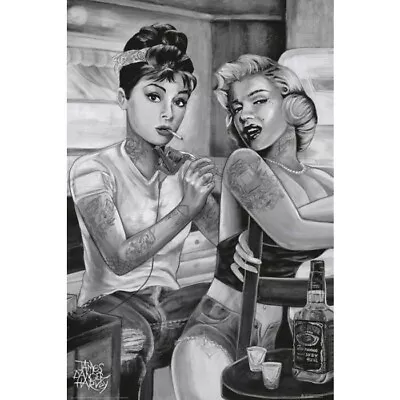 AUDREY HEPBURN TATTOOING MARILYN MONROE POSTER NEW 24x36 JAMES DANGER HARVEY • $14.99