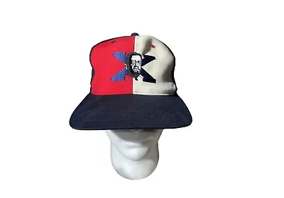 Vintage MALCOLM X Snapback Hat Red White Blue 90s 30% Wool Hat Cap • $89.99