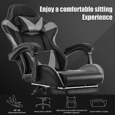 Gaming Desk Office Computer PC Swivel Desk Chair Seat Home Study Racing Recliner • £69.99