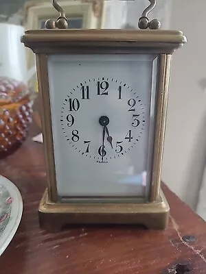 Vtg French France Bronze Miniature Carriage Clock Beveed Case By John Wanamaker  • $150