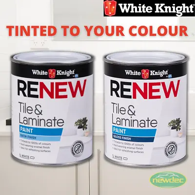 White Knight 1l Renew Tile And Laminate Paint Bathroom Tiles Bench Diy Primer • $89