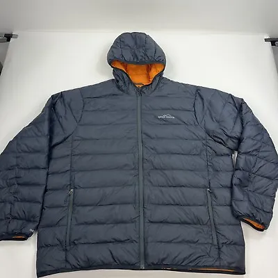 Eddie Bauer EB650 Down Puffer Hooded Jacket Blue Size XXL • $39.99