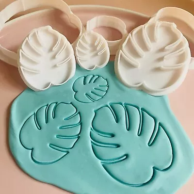 Palm Leaf Monstera Set Of 3 Leaf Cookie Cutters  Fondant Cutter Embosser Flowers • $13.49