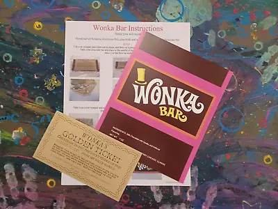Willy Wonka - Wonka Bar And Golden Ticket Replica ( NO Chocolate Included ) • $15.99
