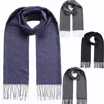 Winter Scarf Men' Neck Warm Cashmere Scarves Long  Shawl Wrap Soft Fring Tassel • £5.30