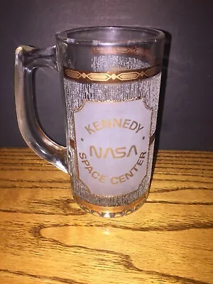 Vintage NASA Kennedy Space Center Shuttle Gold Culver Glass Beer Mug Stein • $17.11