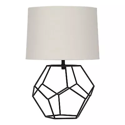Black Cage Metal Base Table Lamp With Shade 16  H* • $28.39