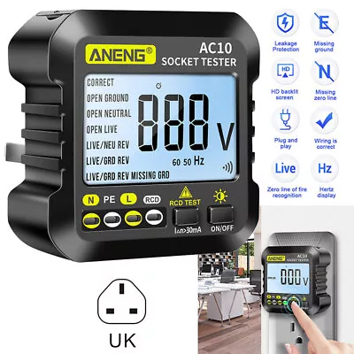 90-250V Outlet Tester Socket Electric Circuit Polarity Voltage Detector UK Plug • £9.58