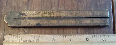 Vintage Stanley No. 68 Wooden Folding Ruler Boxwood  24  Brass Hinges (Lot 2) • $12