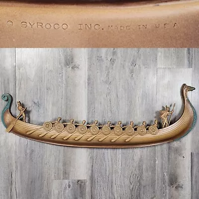 Viking Longship Syroco Wall Hanging Dragon Ship Raider Boat Mid Century Vintage • $109.99