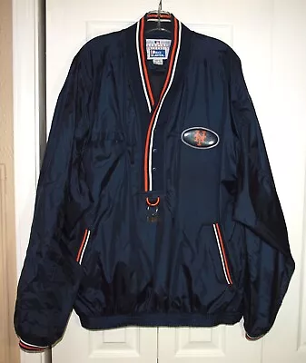 Vtg 90s Pro Player Licensed New York Mets NYLON JACKET Snap Up Closure Size XL • $50