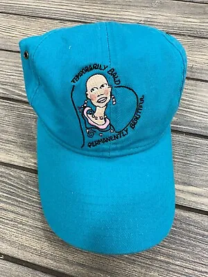 Vintage Temporary Bald Permanently Beautiful Baseball Cap Hat Blue  • $14.99
