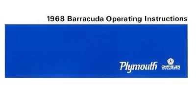 $27.59 • Buy 1968 Plymouth Barracuda Owners Manual User Guide Reference Operator Book Fuses
