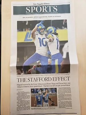 LA TIMES Sports Section January 14 2024- THE STAFFORD EFFECT • $7.90