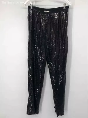 Neiman Marcus Womens Black Sequin Straight Leg Ankle Pants Size Small/Medium • $7.99