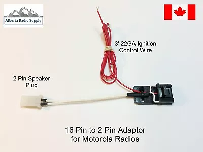 Motorola 16 Pin To 2 Pin Speaker Adaptor + Ign Wire   M1225 CM300 CDM1250 PM400 • $14.54