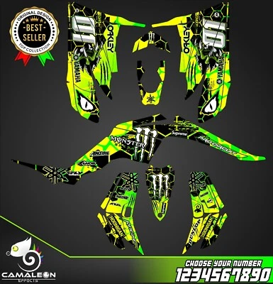 $166 • Buy Yamaha Raptor 350 Graphics Kit 2004 2006 2009 To 2014 Decals Stickers Atv Utv