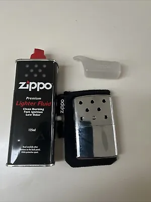 Zippo Chrome Hand Warmer - Pouch Refillable Can & Lighter Fluid • £15