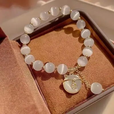 1Pcs Lucky Moonstone Beads Cat Bracelet Attracting Wealth Jewelry Gift Sell L • $1.34