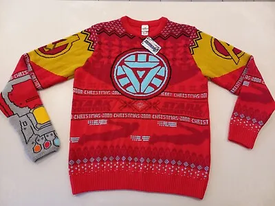 $60.39 • Buy Avengers Endgame Ugly Christmas Sweater Knit Size L Ironman Infinity Gauntlet 