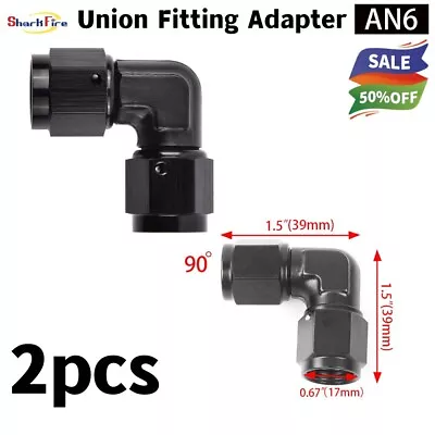 Female 6AN To Female 6AN 90 Degree Swivel Coupler Union Fitting Adapter Aluminum • $15.20