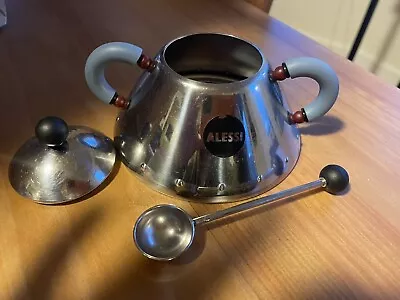 Alessi Michael Graves Stainless Steel Sugar Bowl With Lid And Spoon • $39.95