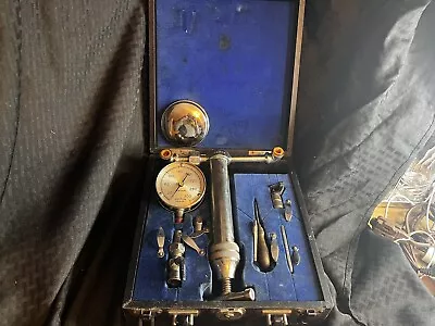 Antique Ashton Co. Industrial Steam Gauge Set In Lined Case Boston MA • $329