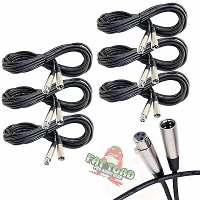 FAT TOAD Microphone Cords 20FT - 6 PACK XLR Cable Wire Female Male Recording PA • $43.95