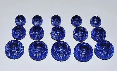 15pcs Sapphire Blue Spacer Mesh Round Beads 18mm 16mm 12mm  (W4) • $13.99