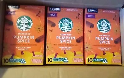 Starbucks Pumpkin Spice Limited Edition K-Cup Pods- 3 Boxes (30 Ct) BB 2/24 • $17.99