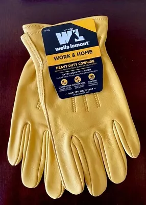 Wells Lamont Men's Leather Work Gloves 100% Cowhide Leather • $13.98