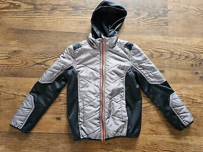 PACIFIC TRAIL Boys Outerwear Hooded Spring Jacket  Size M 10/12 Black / Gray  • $15