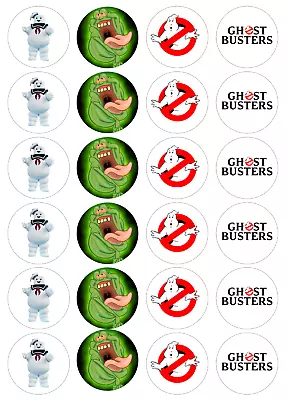 24 Ghostbusters 4cm Round Cupcake Cake Edible Image Toppers • $9