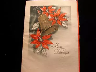 Vintage  Golden Bells Rining In The Poinsettias!!  Christmas Greeting Card • $2