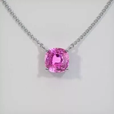 1Ct Cushion Cut Lab-Created Sapphire Diamond Women Pendent 14k White Gold Plated • $74.99