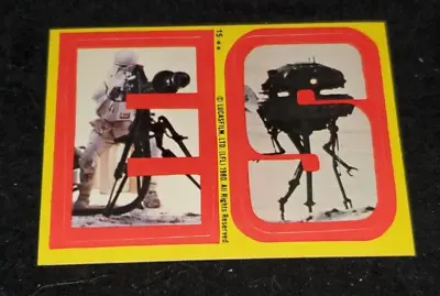 STAR WARS: EMPIRE STRIKES BACK Letter Sticker Card / 1980 Topps #15 -  E  &  S  • $2.50