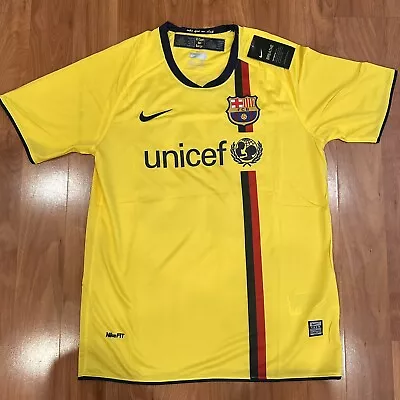 Lionel Messi FC Barcelona Jersey Size L Yellow Retro Soccer Jersey • $75