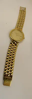 Vintage Mens Gold Electroplated Round Face Portfolio By Tiffany & Co. Watch * • $349.95