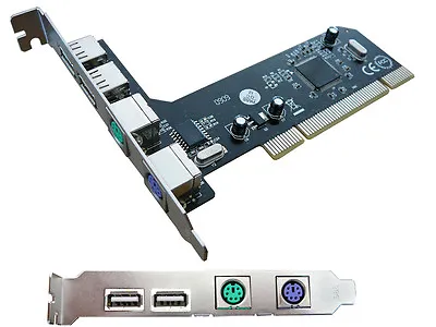 £12.77 • Buy Controller Card PCI USB + PS / 2 Keyboard And Mouse PS2