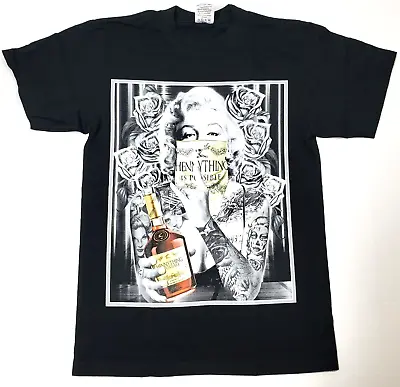 Marilyn Monroe T-shirt Tattoo Art Urban Streetwear Tee Men's MEDIUM Black New • $19.76