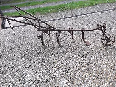 £80 • Buy Vintage Antique  Iron Horse Drawn Plough / Cultivator  Garden Feature Ornament