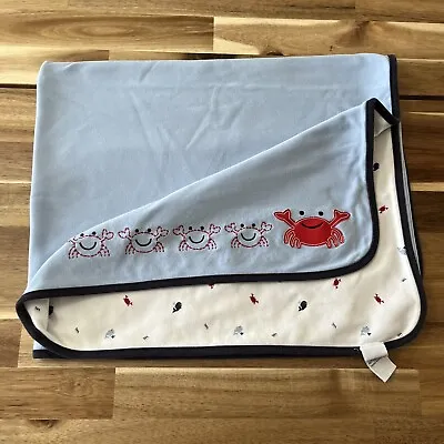 Vintage Gymboree Crabs And Whales Blue Baby Blanket 2001 Measures 36”x30” • $214.99