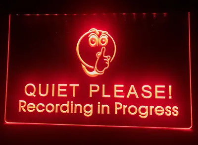 QUIET PLEASE Neon LED Light Sign Recording Music Radio Studio Size 12 X 8 In • $23.79