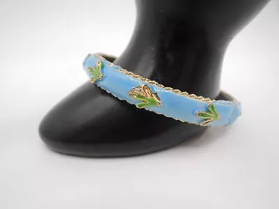 Signed ART Blue Enamel Bangle Bracelet 1960s • $6