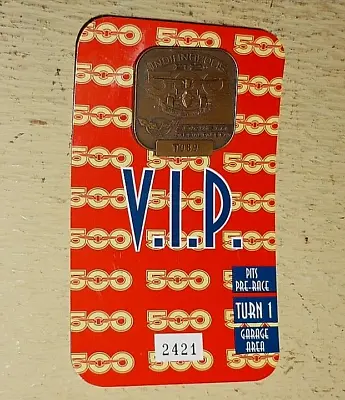 1998 Indy 500 VIP PIT PASS & METAL BADGE. Numbered 2421. Pre Race Pits TURN 1 • $24.52