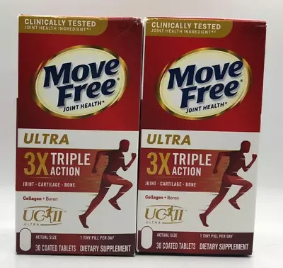 2PK Schiff Move Free Ultra 3X Triple Action ~ 30 Coated Tablets Each ~ EXP 4/25+ • $22.95