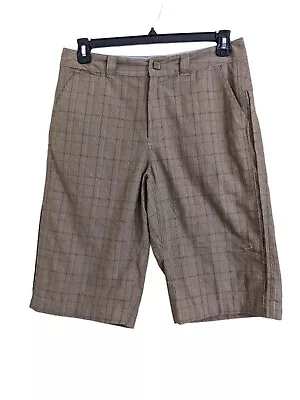 Mountain Hardwear Plaid Extra Long Bermuda Chino Shorts Mens 32 Brown Pockets • $13.96