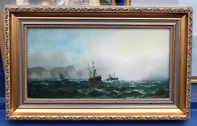 £225 • Buy Original Painting - Shipping In Rough Seas - Indistinctly Signed - Oil