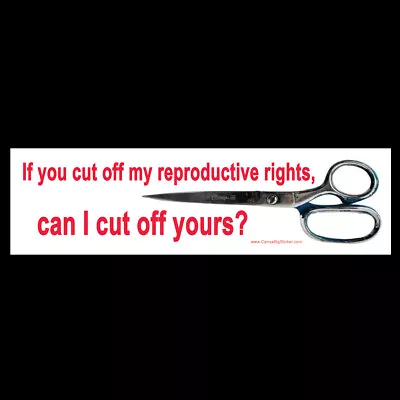 If You Cut My Reproductive Rights Can I Cut Off Yours BUMPER STICKER Or MAGNET  • $4.99